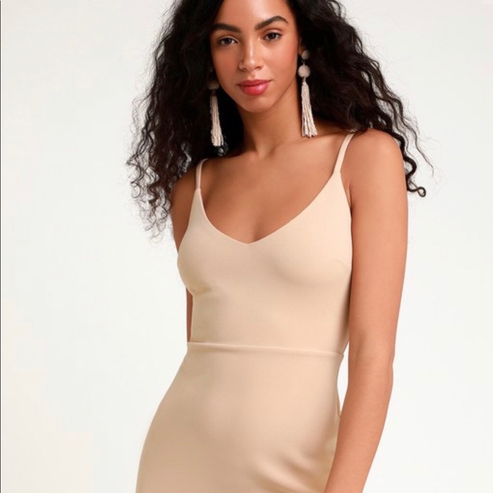 Sass and Class Nude Sleeveless Bodycon Dress